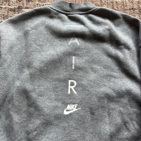 Women's Nike Air Heather Grey Zip Up Bomber Fleece Sweatshirt Jacket Sz Small S - Picture 3 of 6